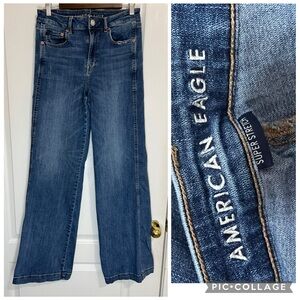 American Eagle Outfitters Women's wide leg Blue Jeans 8 Long